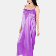 Be You Floral Lace Shoulder Straps Satin Maxi Nightdress With Robe