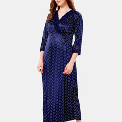 Be You V Neck Lace Satin Maxi Nightdress With Robe