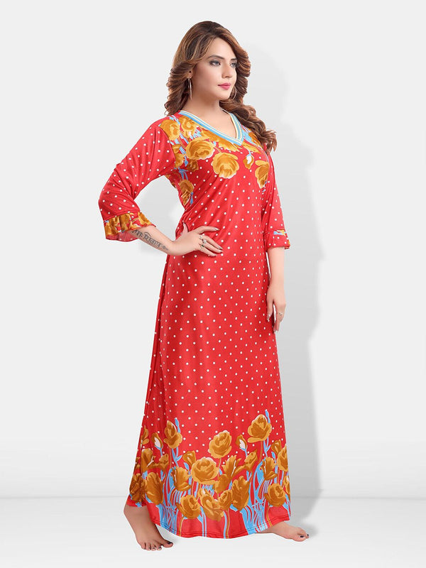 Be You Floral Printed Satin Maxi Nightdress