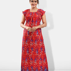 Be You Polka Dots Printed Satin Maxi Nightdress