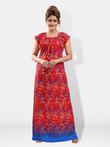 Be You Polka Dots Printed Satin Maxi Nightdress