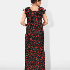 Be You Floral Printed Satin Maxi Nightdress