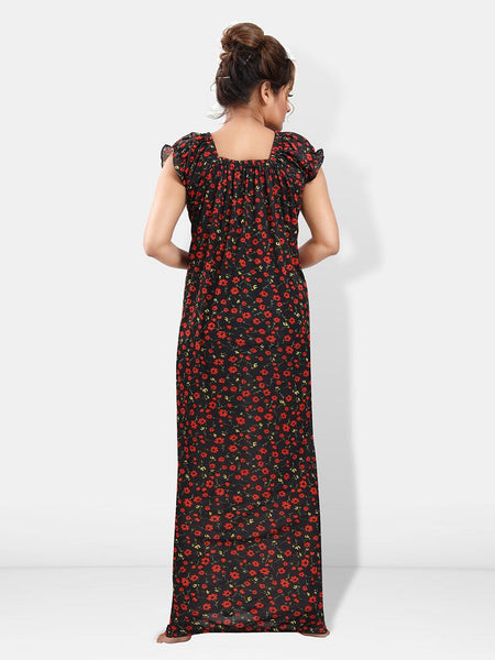 Be You Floral Printed Satin Maxi Nightdress