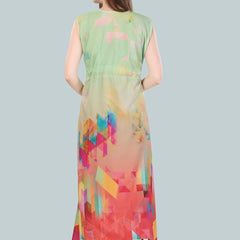 Be You Green Printed Maxi Nightdress