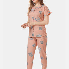 Be You Floral Printed Shirt And Pyjama Night Suit