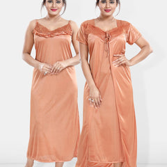 Be You Maxi Satin Wrap Nightdress With Robe