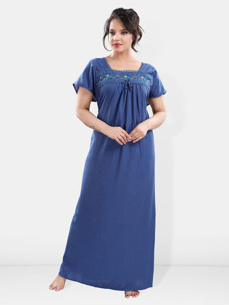 Be You Floral Embroidered Maxi Sweat Nightdress