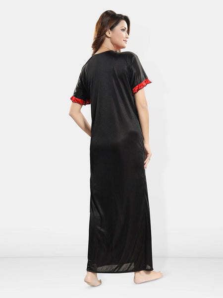 Be You Shoulder Straps Satin Wrap Nightdress With Robe