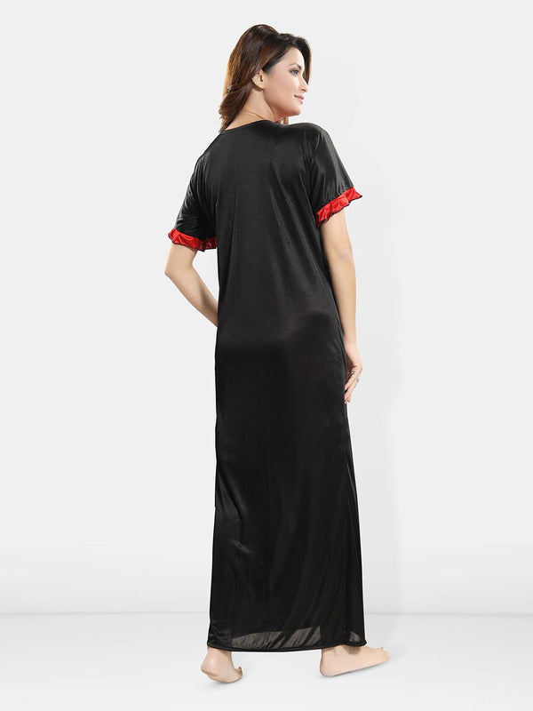 Be You Shoulder Straps Satin Wrap Nightdress With Robe