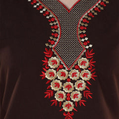 Be You Brown Embroidered Maxi Nightdress