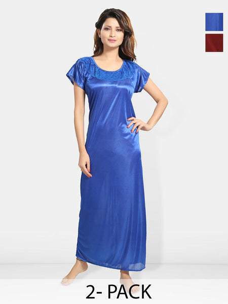 Be You Pack of 2 Satin Maxi Nightdress
