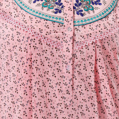 Be You Printed And Embroidered Maxi Nightdress