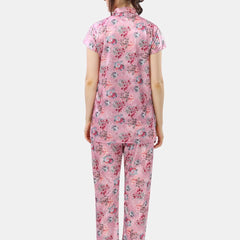 Be You Floral Printed Satin Night Suit