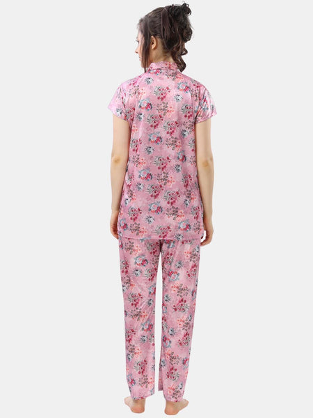 Be You Floral Printed Satin Night Suit