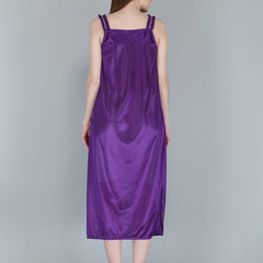 Be You Purple Satin Maxi Nightdress with Robe