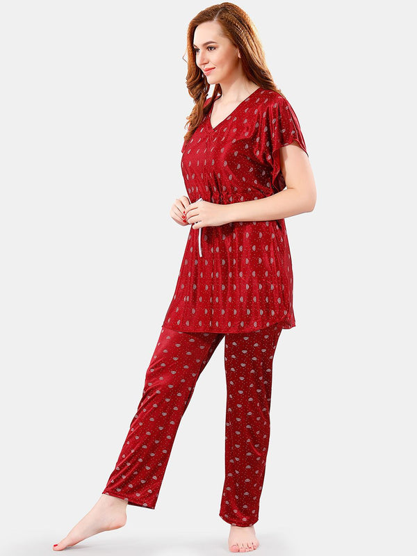 Be You Conversational Printed Satin Night Suit