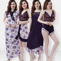 Be You Floral Printed Satin Maxi Nightdress