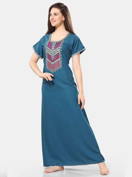 Be You Floral Embroidered Maxi Nightdress