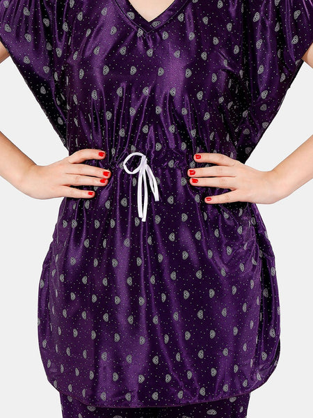 Be You Conversational Printed Satin Night Suit