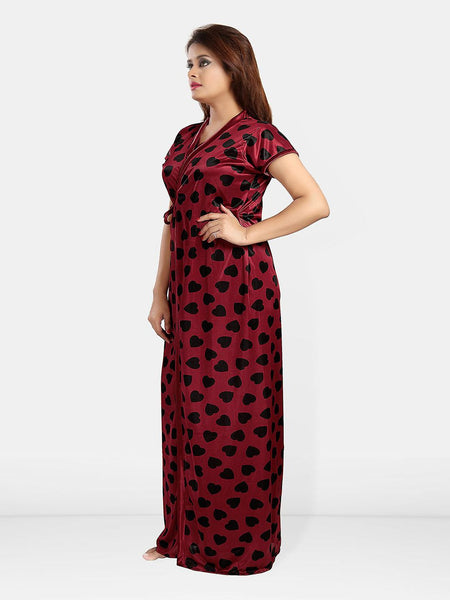 Be You Women Printed Maxi Nightdress Set
