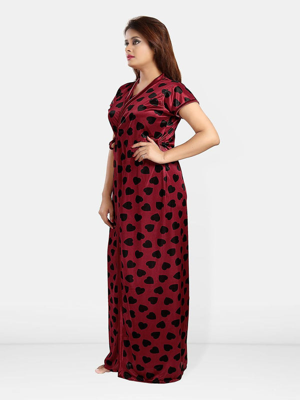 Be You Women Printed Maxi Nightdress Set