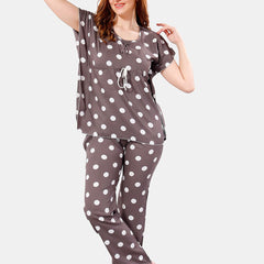 Be You Polka Dots Printed Kaftan Night Suit