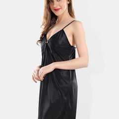 Be You Self Design Shoulder Straps Nightdress With Robe