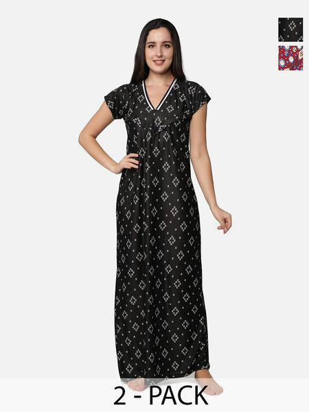 Be You Printed Maxi Nightdress Pack Of 2