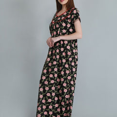 Be You Women Printed Maternity Maxi Nightdress