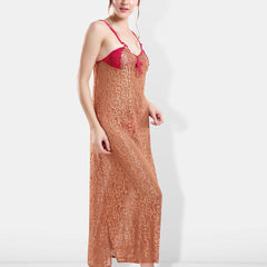 Be You Self Designed Shoulder Straps Satin Maxi Nightdress With Robe