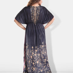 Be You Printed V-Neck Maxi Kaftan Nightdress