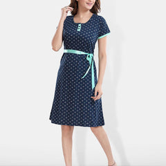 Be You Ethnic Motifs Printed Round Neck T-Shirt Nightdress