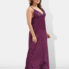 Be You 6 Pieces Satin Maxi Nightdress Set With Robe And Lingerie Set
