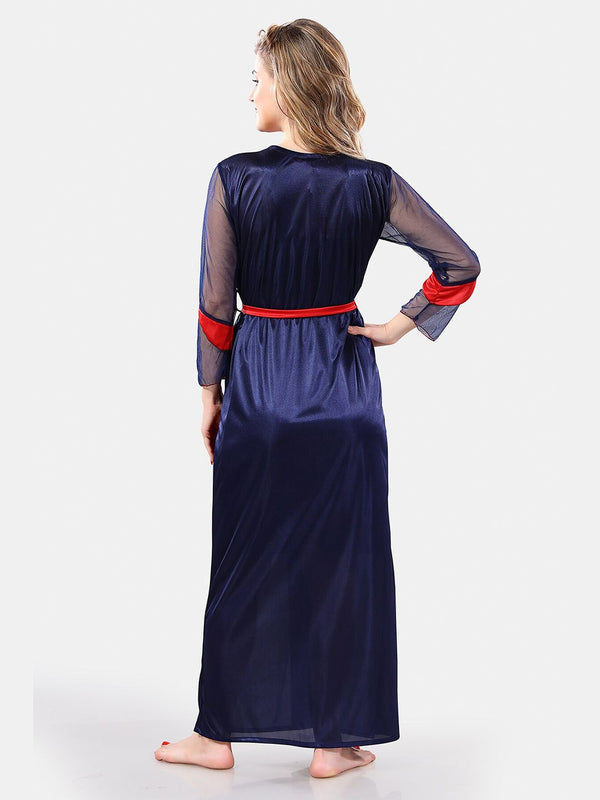 Be You Shoulder Strap Satin Maxi Nightdress With Robe
