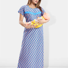 Be You Printed Satin Maternity Maxi Nightdress