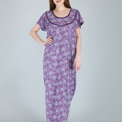 Be You Women Printed Maternity Maxi Nightdress