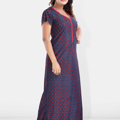 Be You Polka Dots Printed Satin Maxi Nightdress