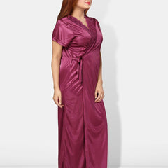 Be You V-Neck Satin Maxi Nightdress With Robe