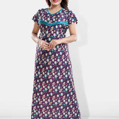 Be You Printed Satin Maternity Maxi Nightdress