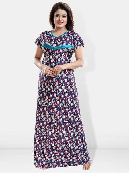 Be You Printed Satin Maternity Maxi Nightdress
