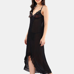 Be You High-Low Hem Net Shoulder Straps Baby Doll