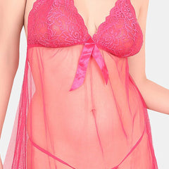 Be You Self Design Halter Neck Net Baby Doll