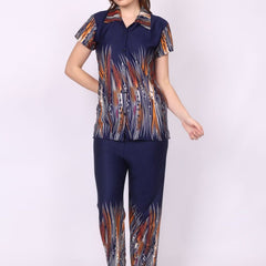 Be You Women Maroon Printed Satin Night suit