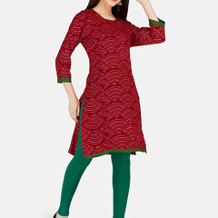Be You Bandhani Printed Straight Kurta