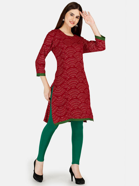 Be You Bandhani Printed Straight Kurta