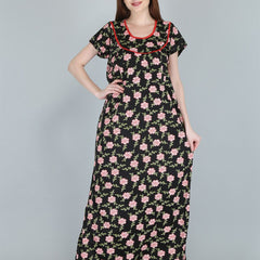 Be You Women Printed Maternity Maxi Nightdress