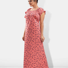 Be You Floral Printed Satin Maxi Nightdress