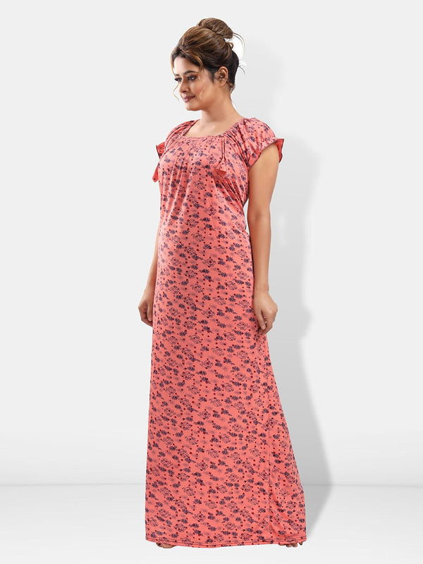 Be You Floral Printed Satin Maxi Nightdress