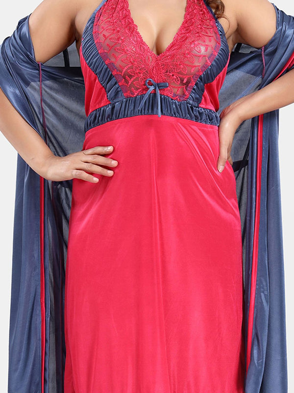 Be You Satin Wrap Nightdress With Robe