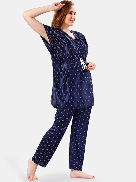 Be You Conversational Printed Satin Night Suit